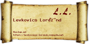 Levkovics Loránd névjegykártya